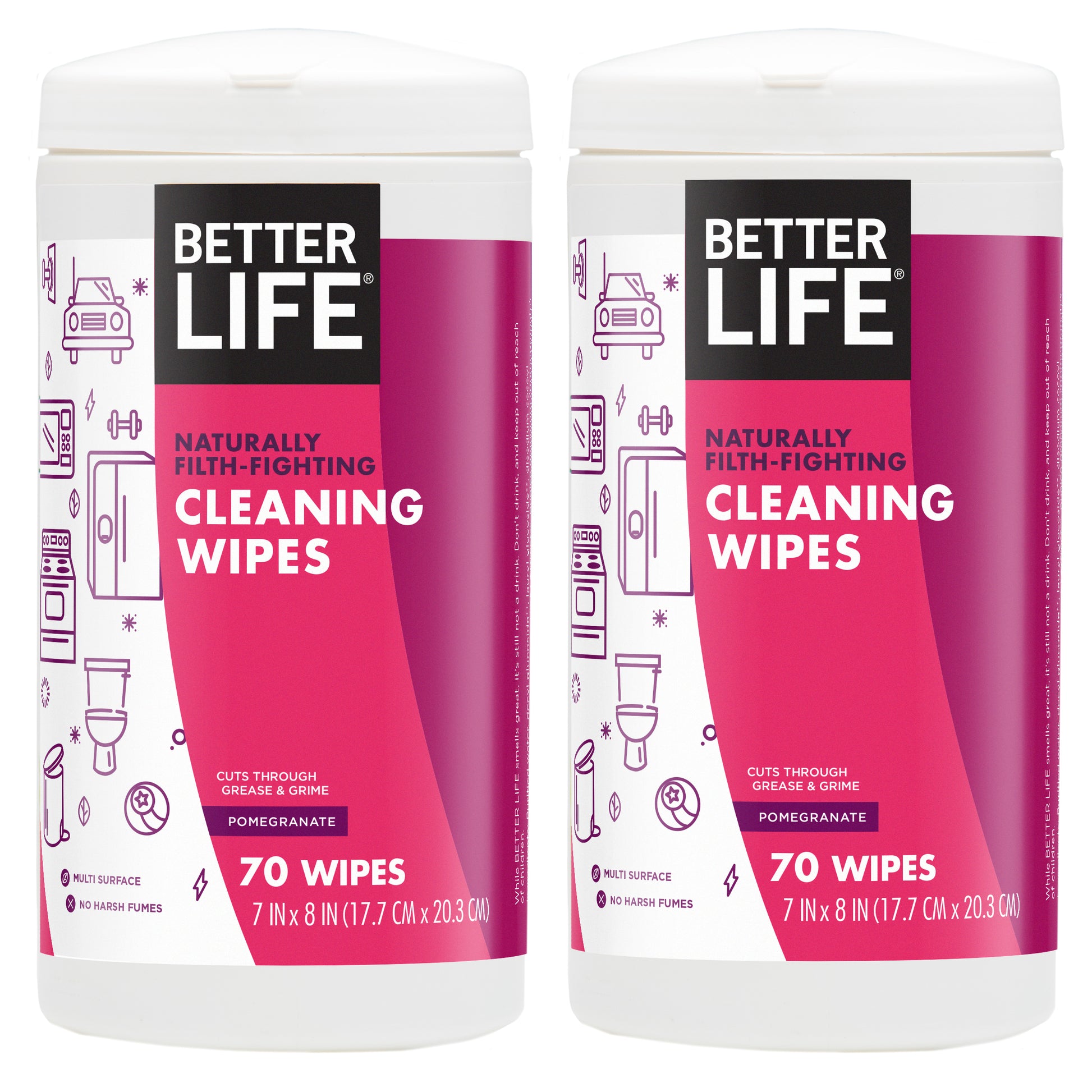 Better Life cleaning wipes - Pomegranate - Pack of 2